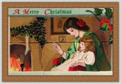 BFC1104 Window-Mother and Daughter at Christmas Time Comp