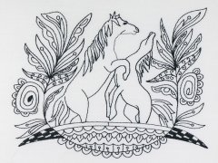 BFC1125 Blackwork Horses - 07