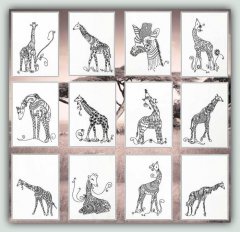 BFC1185 Decorative Element Series-Blkwork Giraffes