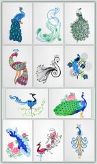 BFC1197 Fanciful Peacocks