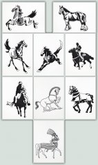 BFC1201 Blackwork Horses