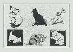 BFC1249 Blackwork Cats and Kittens