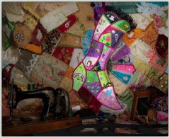 BFC1287 QIH Crazy Quilt Victorian Boot