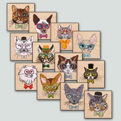 BFC1318 Hipster Felines Filled