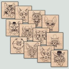 BFC1319 Hipster Felines Blackwork