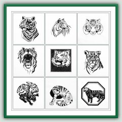 BFC1351 Blackwork Tigers