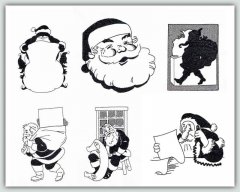 BFC1372 Blackwork Santas