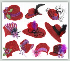 BFC1377 Glittery Red Hats
