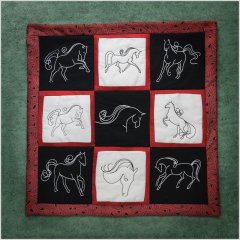 BFC1419 Horse Sketches Quilt Set