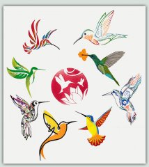 BFC1449 Fantasy Hummingbirds