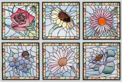 BFC1481 Stained Glass Floral Squares