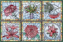 BFC1484 Stained Glass Floral Squares II