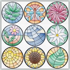 BFC1498 Stained Glass Circles-Summer's End