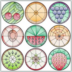 BFC1514 Stained Glass Circles-Fruit