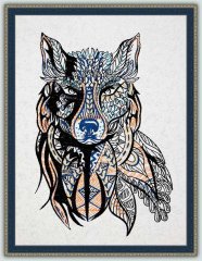 BFC1541 Large Tribal Wolf