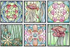 BFC1572 Stained Glass Quilt Squares-Spring