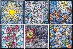 BFC1604 Stained Glass Quilt Squares- The Seasons