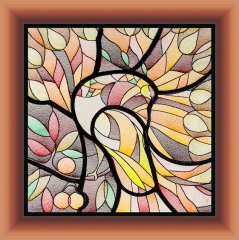 BFC1615 Stained Glass Peacock with Fall Colors