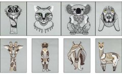 BFC1687 Shades of Tangled Animals