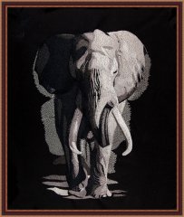 BFC1698 Large Black and White Elephant