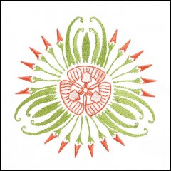 BFC1709 Art Nouveau Floral Quilt Blocks - 03