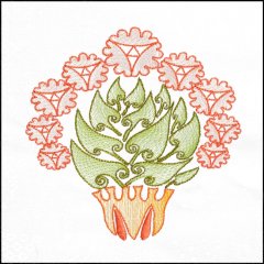 BFC1709 Art Nouveau Floral Quilt Blocks - 05