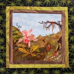 BFC1721 Haeckel's Orchid and 3 Brazilian Hummingbirds