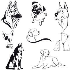 BFC1838 Blackwork Dogs