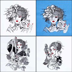 BFC1861 Geisha with Kitsune