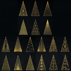 BFC1878 Golden Christmas Trees