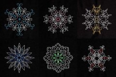 BFC1884 Six Snowflakes on Black Fun Set