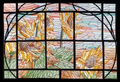 BFC1889 Variegated Sunflowers Stained Glass