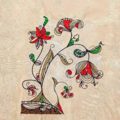 BFC1898 Jacobean in Red and Black