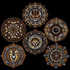 BFC1915 Steampunk Mandala Quilt Blocks