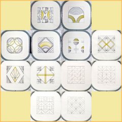 BFC1985 Sheer Art Deco Quilt Blocks