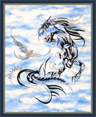 BFC2084 Large Decorative Horse with a Bird