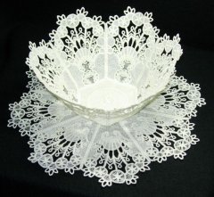 BFC0218 Lace Bowl & Doily White Lace