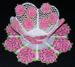 BFC0240 Lace Bowl & Doily-Lace Rose