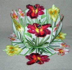 BFC0280 Lace Bowl and Doily-Day Lilies