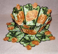 BFC0301 Lace Bowl & doily-Watercolor Roses
