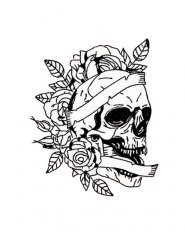 Skull with Banner