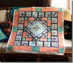 BFC0754 Ancient Italian Tiles Centerpiece, Borders and Corners