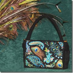 BFC0756 QIH Peacock Paisley Bag