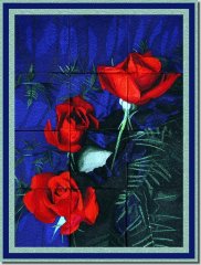 BFC0758 Window - Red Roses