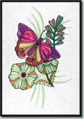 BFC0980 Fantasy Butterflies and Flowers