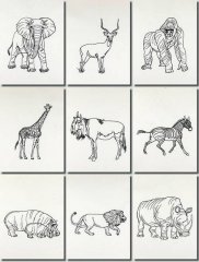 BFC0985 African Animals Blackwork
