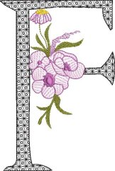BFC32114  Graceful Floral Alphabet F