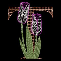 BFC31853 Spring Flowers Alphabet T