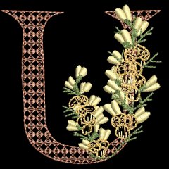 BFC31854 Spring Flowers Alphabet U