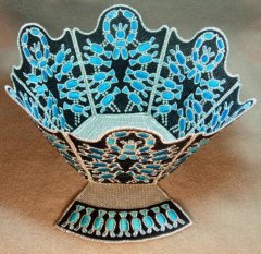 BFC0204 Lace Bowl & Doily Squash Blossom Necklace